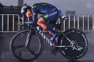 Nairo Quintana racing the opening time trial of the 2017 Tour de France