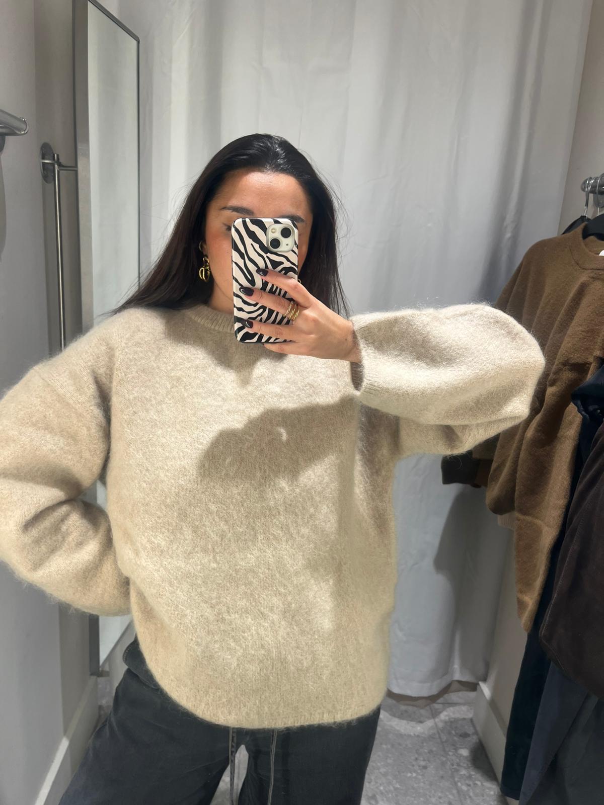 Senior Shopping Editor Marina wearing H&amp;amp;M&#039;s cream mohair jumper