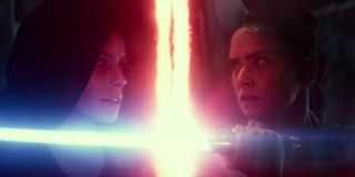 Rey's lightsaber battle with herself