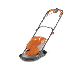 Image of orange Flymo push mower