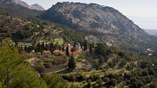 Nea Moni Byzantine monastery in the mountains of Chios, Greece