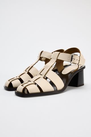 Leather Cage Sandals