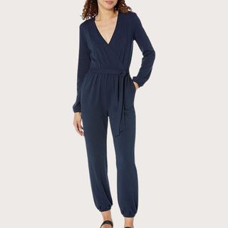 Navy wrap jumpsuit 