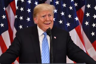 Donald Trump gurning