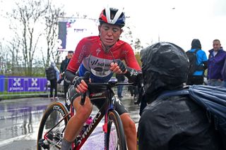 OUDENAARDE, BELGIUM - MARCH 31: Demi Vollering of The Netherlands and Team SD Worx - Protime reacts after the 21st Ronde van Vlaanderen - Tour des Flandres 2024 - Women's Elite a 163km one day race from Oudenaarde to Oudenaarde / #UCIWWT / on March 31, 2024 in Oudenaarde, Belgium. (Photo by Luc Claessen/Getty Images)