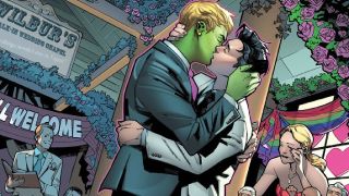 Hulkling and Wiccan in Marvel Comics.
