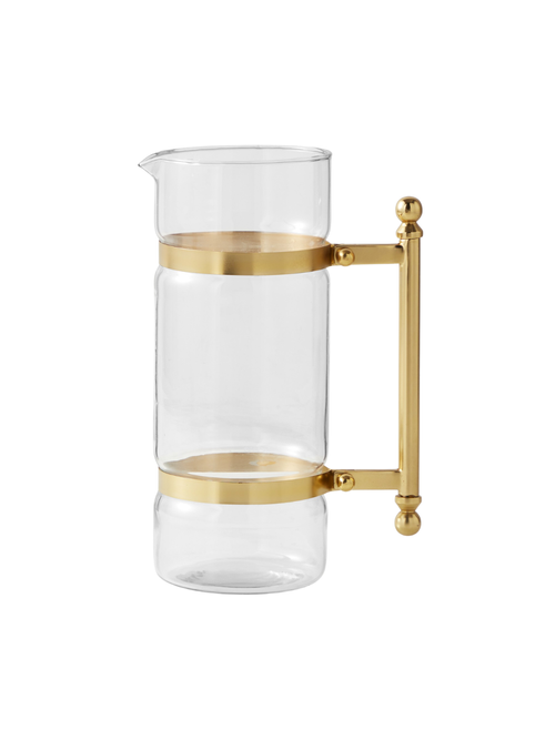 Antique Brass and Glass Pitcher