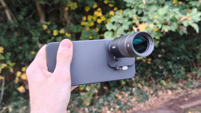 The Oppo Find X9 Pro with the Hasselblad lens extender attachment