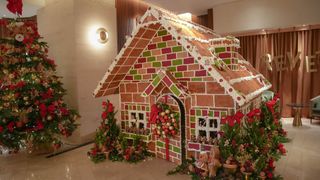 Huge gingerbread house at the London Hilton on Park Lane