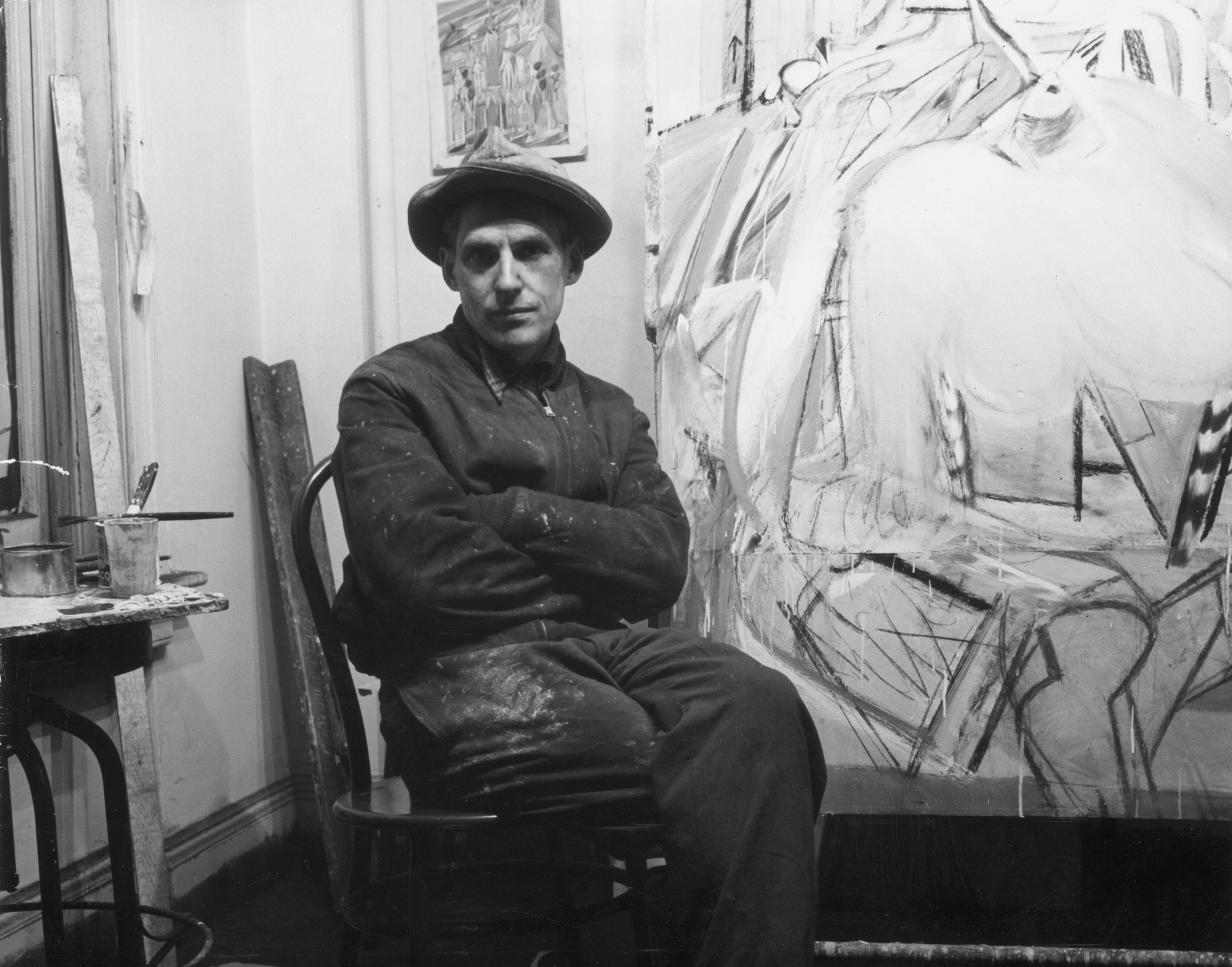 Willem de Kooning in his studio in 1945