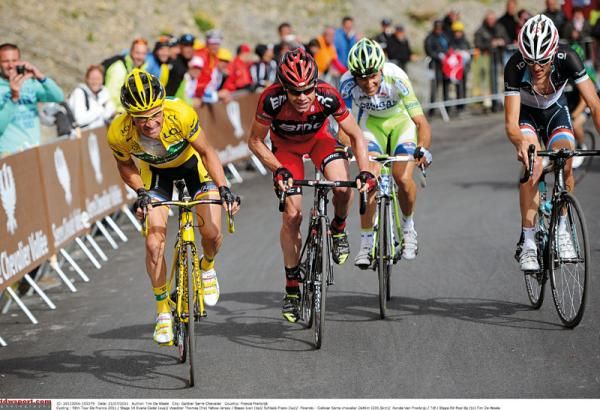 The Galibier: Voeckler rises to the occasion leads Evans, Basso and Schleck.