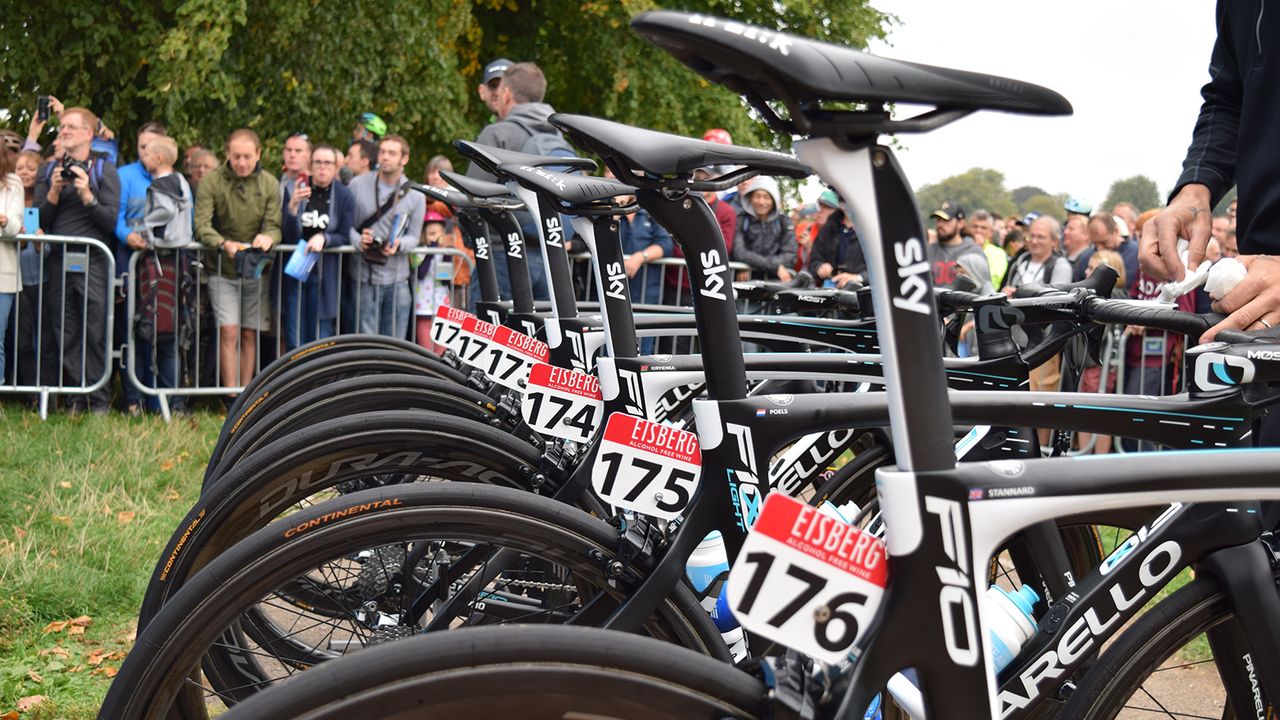 Large crowds surrounded the Team Sky bus ahead of the stage
