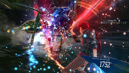 Aaron Wei battles a bug monster in Trails Beyond the Horizon, cropped for a closer view of the action