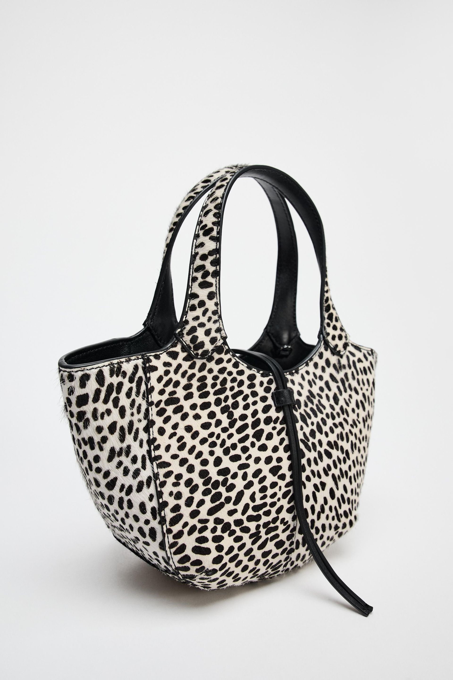Leather Animal Print Mini Shopper Bag