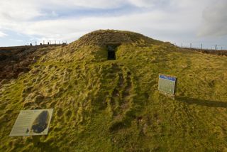 The Cuween Hill chambered cairn. (A cairn is a stone mound that serves as a memorial or landmark.)