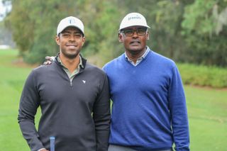 Qass and Vijay Singh pose at the 2023 PNC Championship