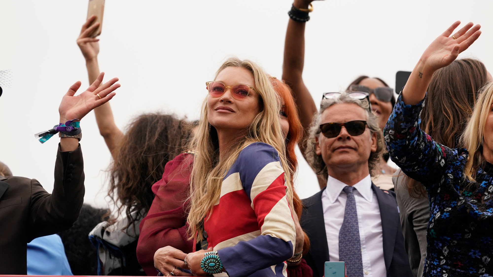 Kate Moss Wears Union Jack John Galliano Blazer at Platinum Jubilee