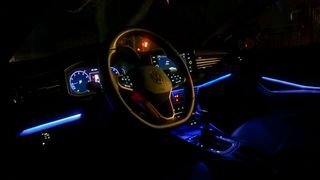 Interior ambient lights on the 2025 Volkswagen Jetta GLI AutoBahn.