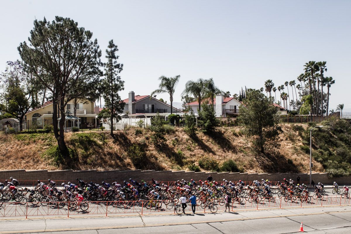 The men tackle todays steep climb.