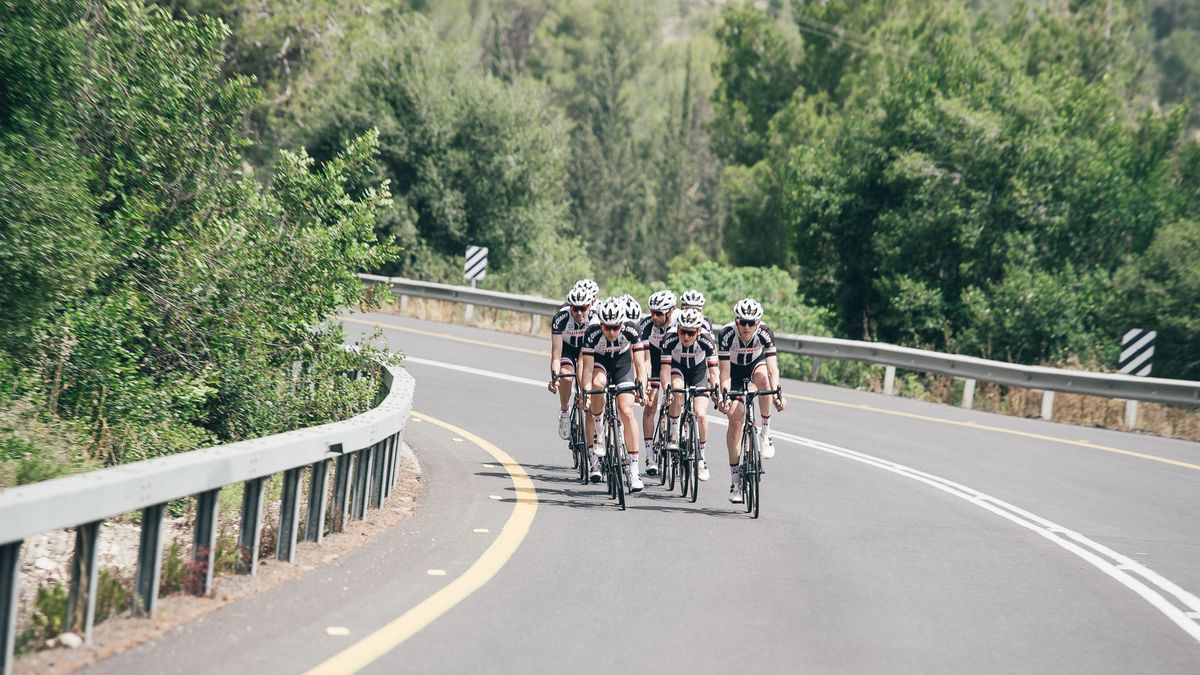 The riders move through the gears