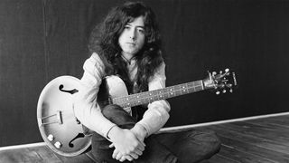 English musician, songwriter, and record producer Jimmy Page, who achieved international success as the guitarist and founder of the rock band Led Zeppelin, at his new Thameside house at Pangbourne, Berkshire, January 1970.