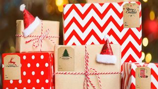 Christmas gifts with tags