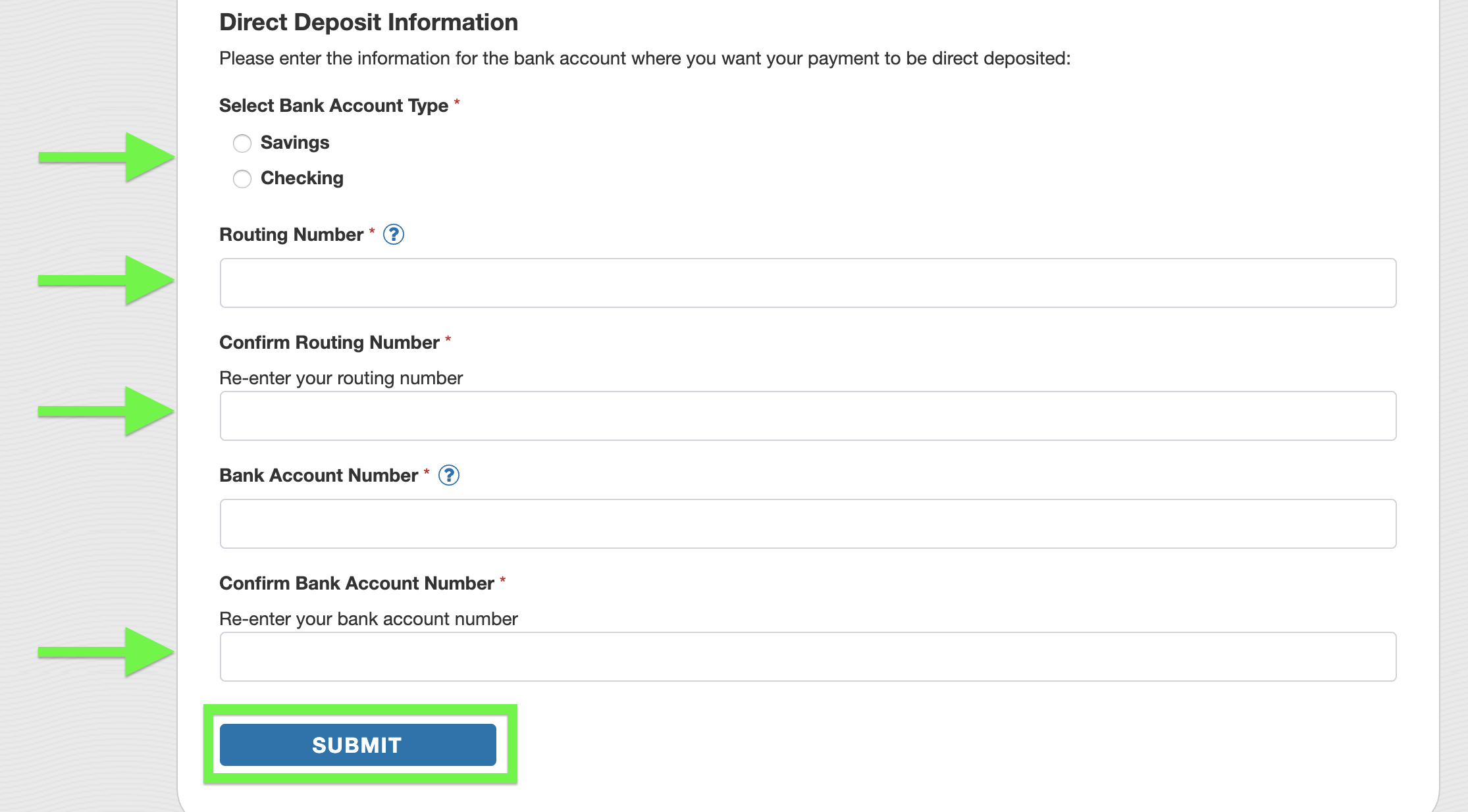 stimulus check direct deposit setup process