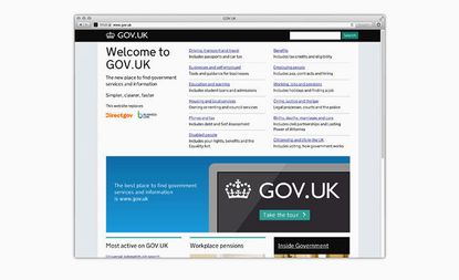Screenshot of a page from the gov.uk website , landing on the welcome to gov.uk page