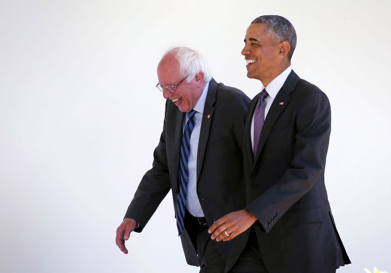 President Obama and Bernie Sanders at the White House