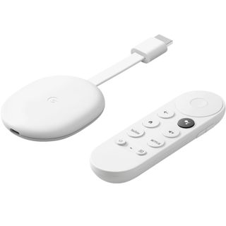 Chromecast with Google TV dongle and remote