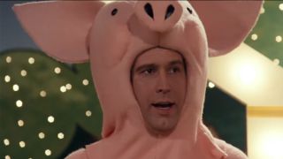 Chevy chase in a pig costume in European Vacation