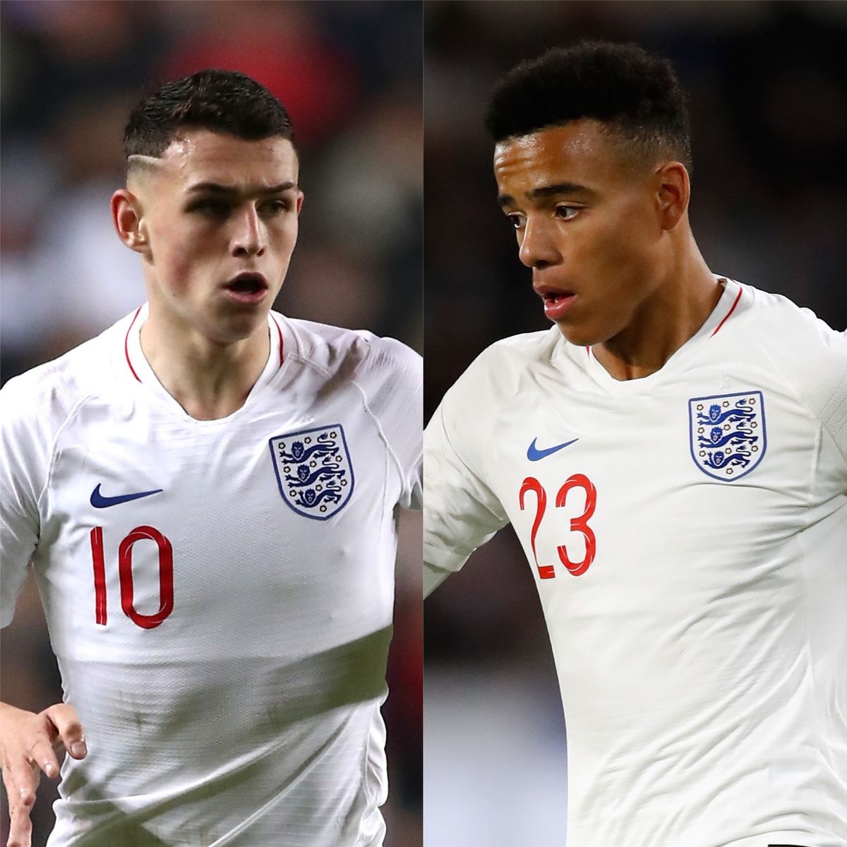 Phil Foden and Mason Greenwood (PA)