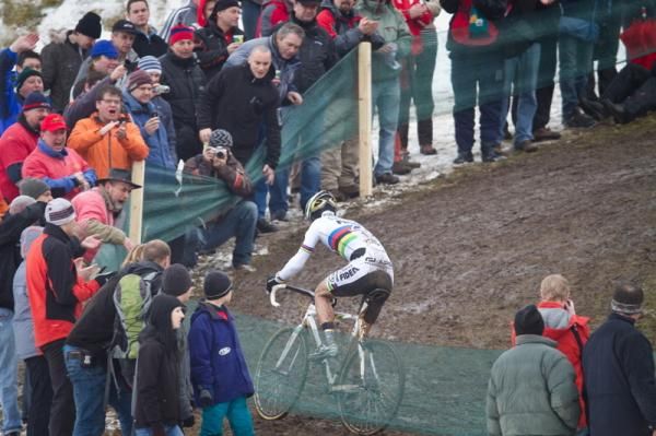 Crowds lined the course