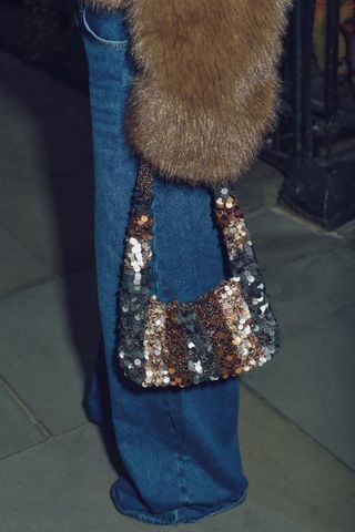 Zara Multicoloured Sequin Shoulder Bag