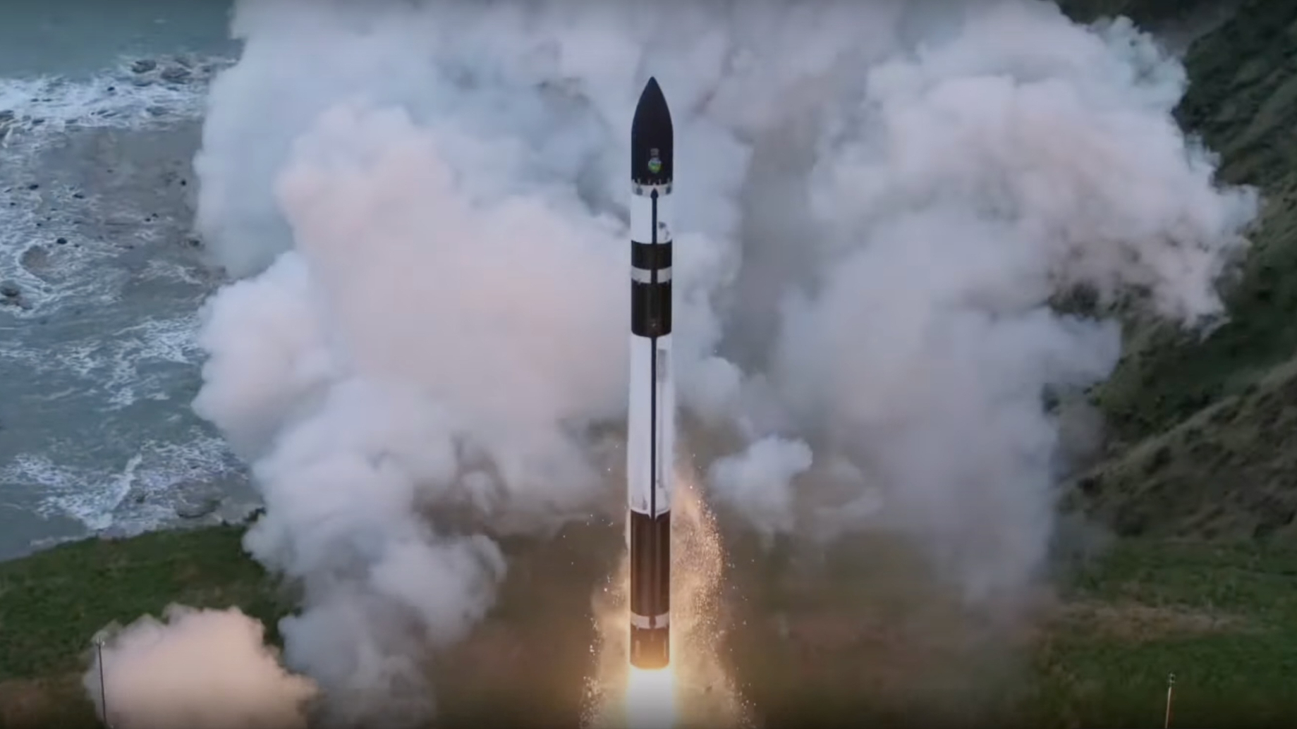 A Rocket Lab Electron rocket launches “The Harvest Goddess Thrives” mission on Aug. 5, 2025, sending a synthetic aperture radar satellite aloft for the Japanese Earth-observing company iQPS from New Zealand.