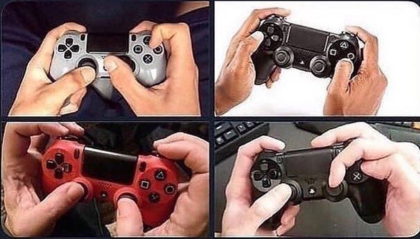 holding a ps4 controller