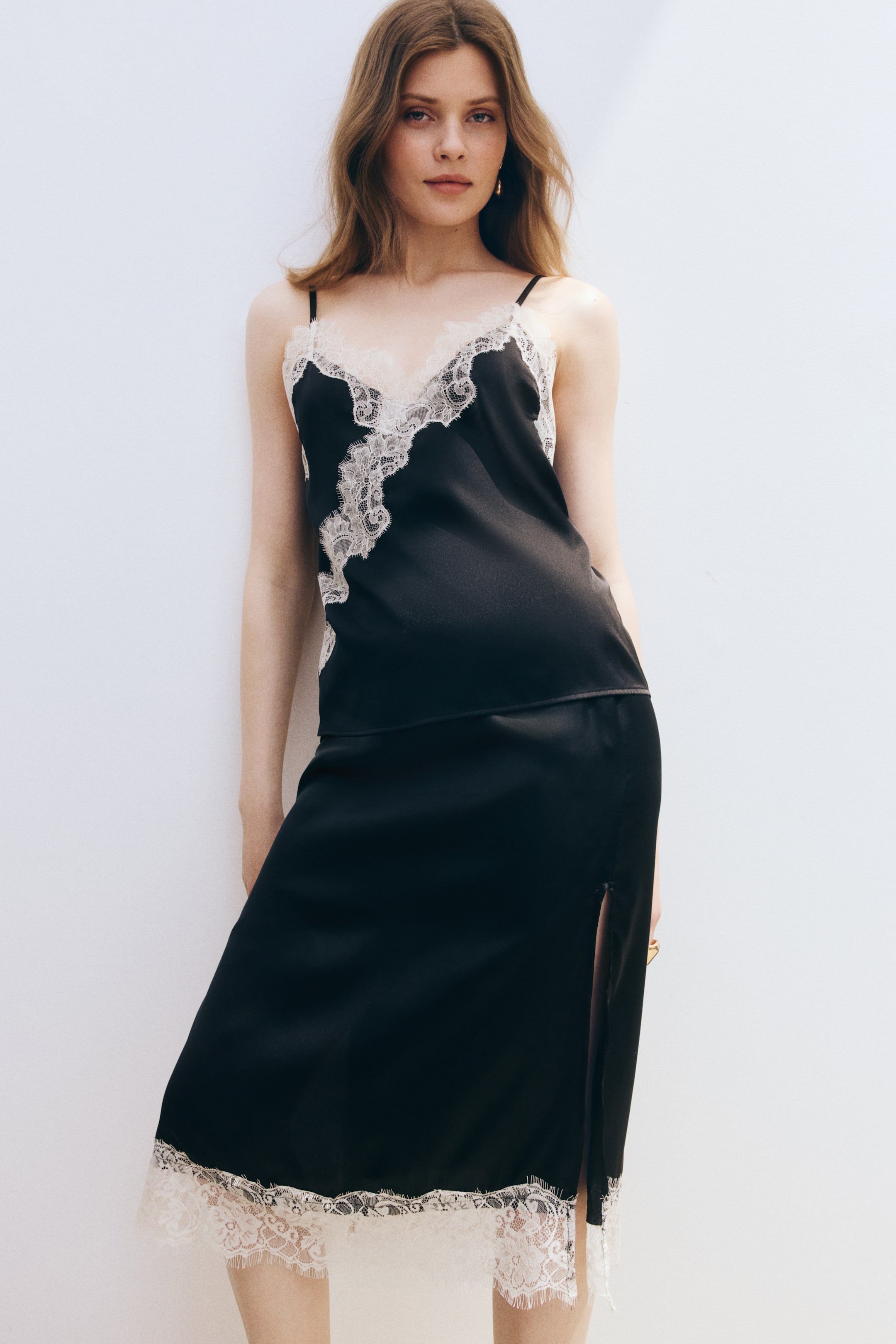 Lace-Trimmed Skirt