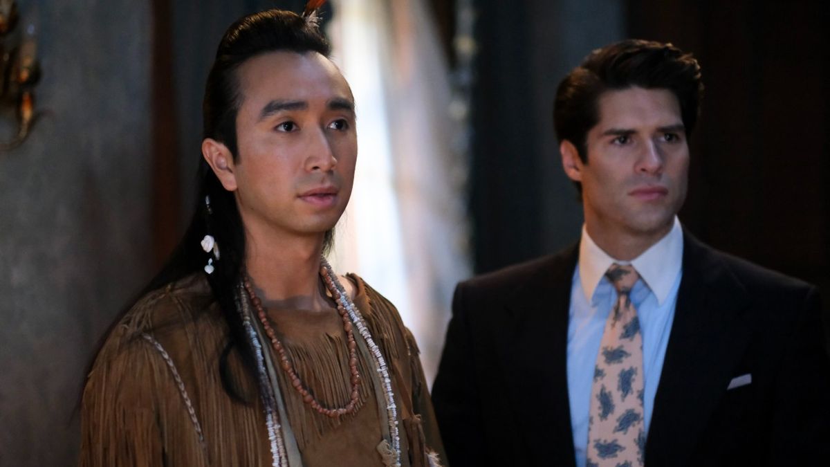 (L-R): Roman Zaragoza as Sasappis and Asher Grodman as Trevor both looking in awe.