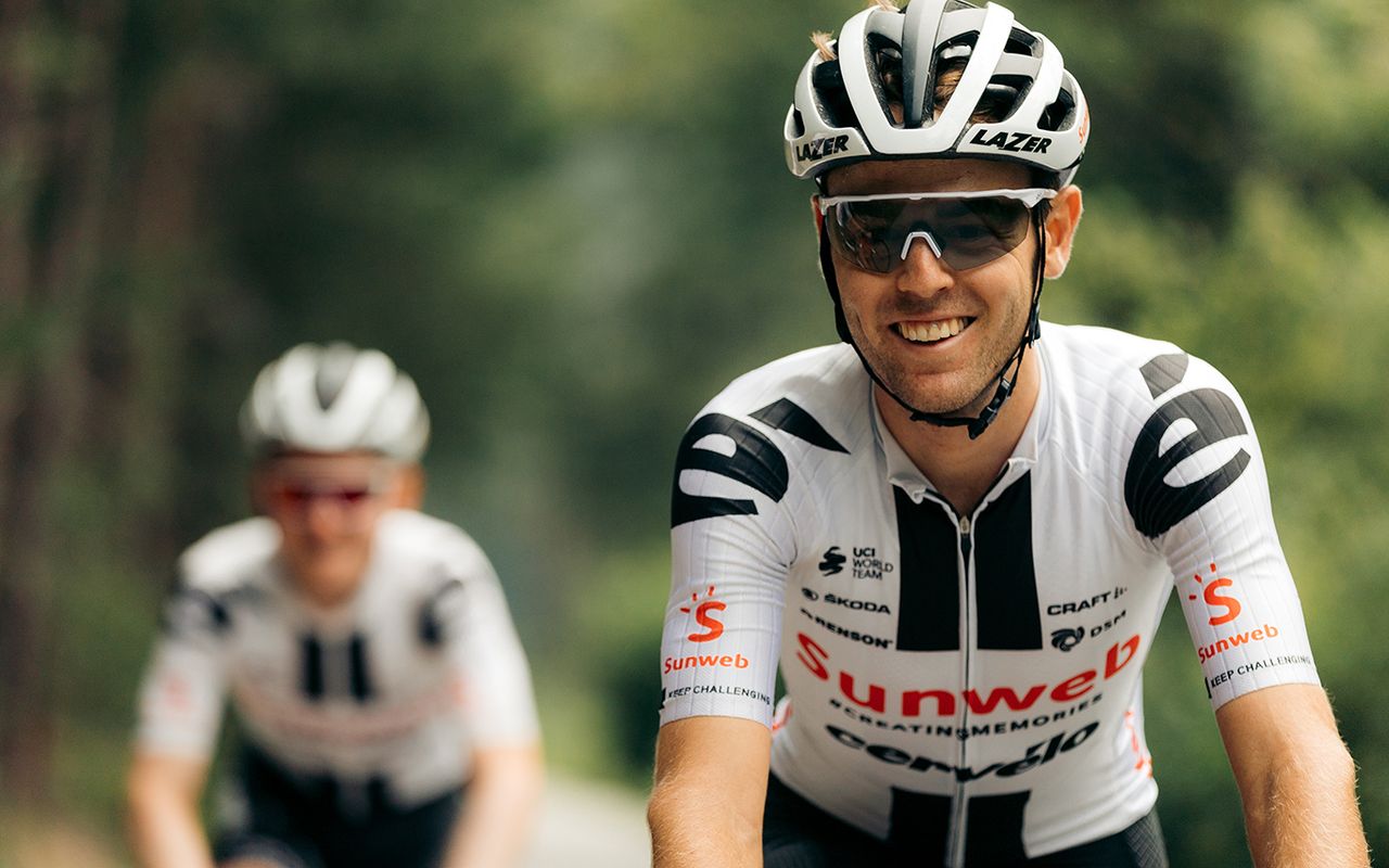 Team Sunweb training in K&uuml;htai, Austria in July after the coronavirus pandemic halted the road season