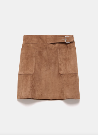 Tan Suede Mini Skirt