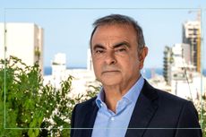 Where is Carlos Ghosn now, as illustrated by a photo of Carlos Ghosn