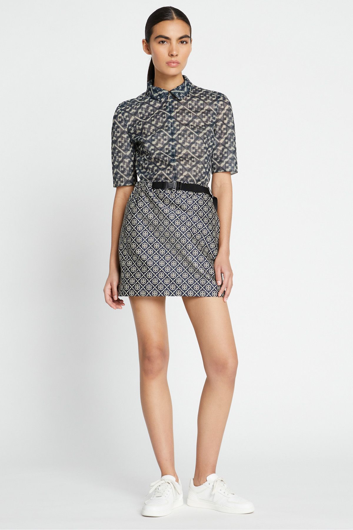 Tory Burch, T Monogram Tech Jacquard Skirt