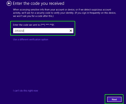 Enter security code