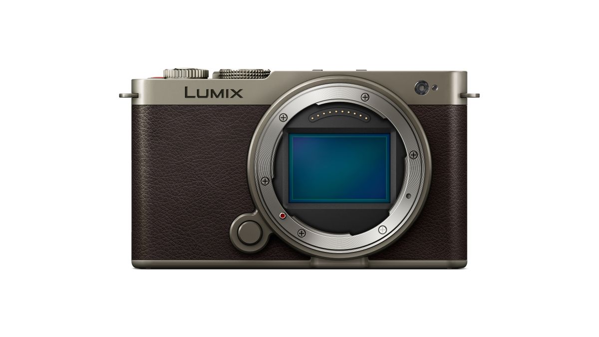 Panasonic Lumix S9 Titanium Gold against a white background