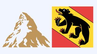 A comparison of the Toblerone logo and the Bern Flag.