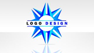 A logo design to illustrate how to make a logo in Photoshop. Text reads: 'logo design'