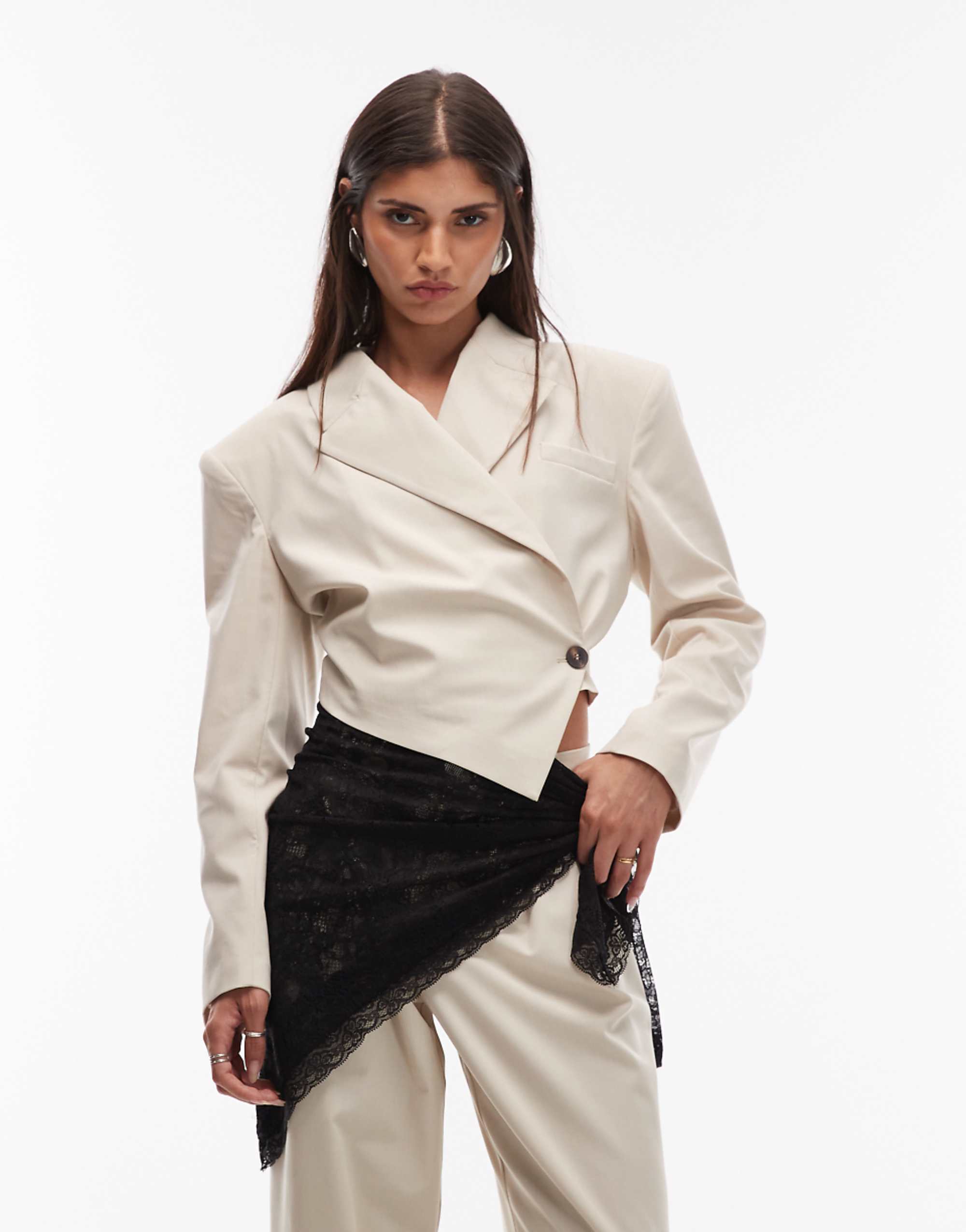 Asos Design Lace Scarf in Black