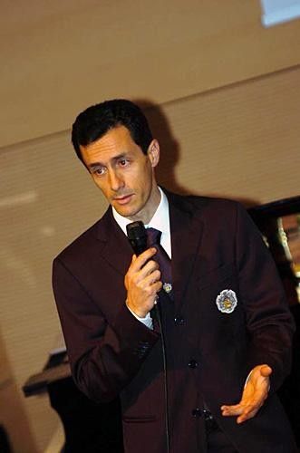 General manager Stefano Feltrin on stage.