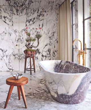 Bath and bathroom in marble