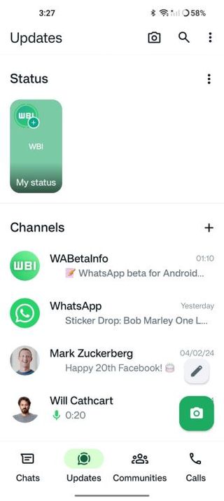 whatsapp's upcoming status update tray with larger previews